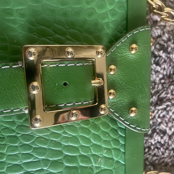Michael Kors Green Crocodile Print Shoulder Handbag - Picture 2 of 16